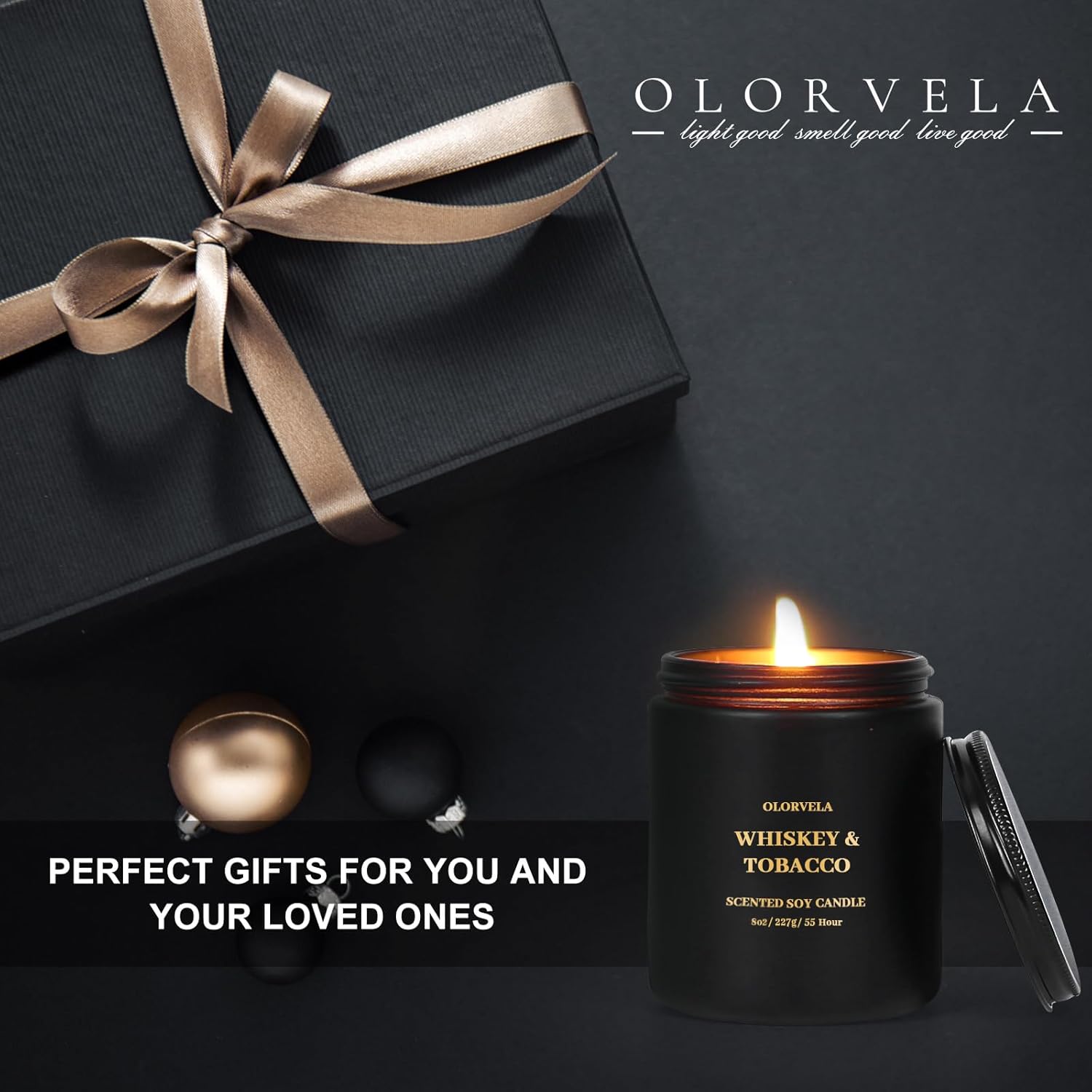 Scented Candles for Men, Candles for Home Scented, 8oz Vanilla Candle,50-Hour Burn Time, Aromatherapy Home Decor Gifts for Men - Image 3