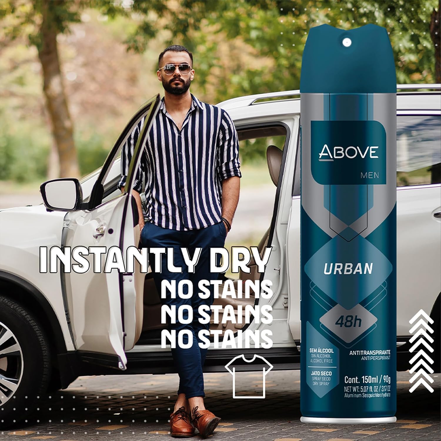 ABOVE 48 Hours Antiperspirant Deodorant, Urban, 3.17 oz - Dry Spray Deodorant for Men - Citrus Scent - Antiperspirant Spray - No Stain - Cruelty-Free - Image 7