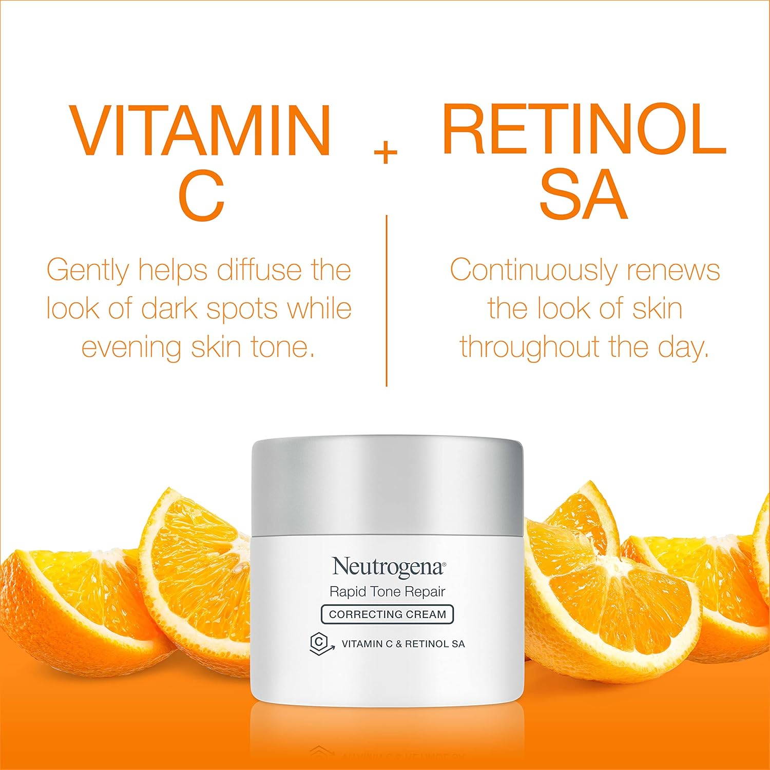 Neutrogena Rapid Tone Repair Retinol Vitamin C Face Moisturizer 1.7 oz Duo Pack - Image 3