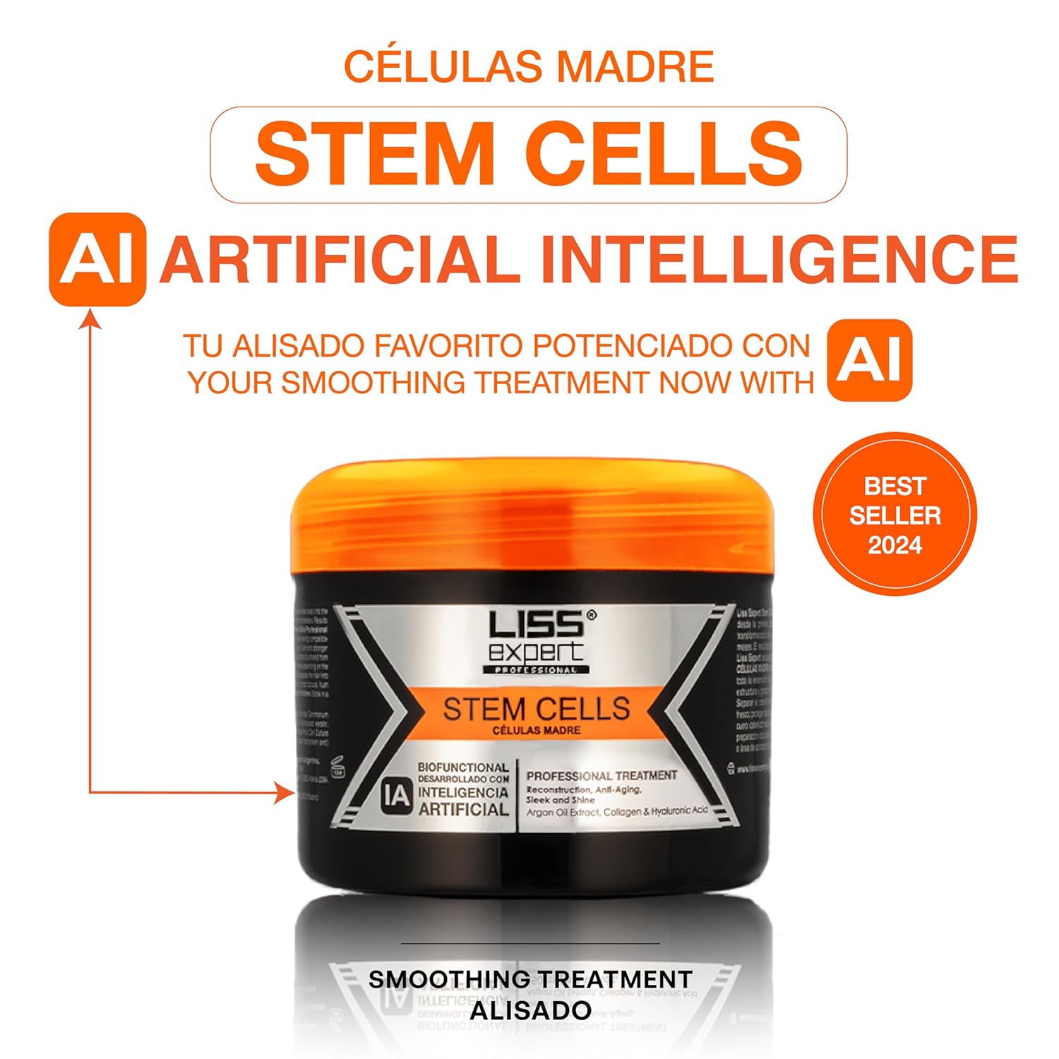 Liss Expert Stem Cells Smoothing Treatment – Organic Keratin & Argan Oil – Nanoplasty for Frizz-Free Repair & Shine – Professional Straightening - ONE Shoulder length application - Image 2
