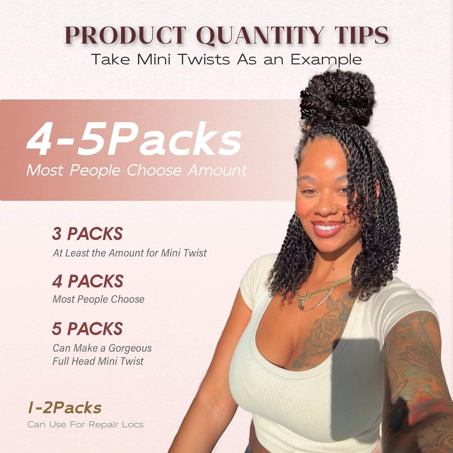 Afro Kinkys Bulk Human Hair, 18 Inch 50 Gram Soft 4C Afro Kinky-Curly Human Hair Bulk for Twist Dreadlocks Extensions Repair Locs Natural Black 1 Pack (1B, 18inch) - Image 6