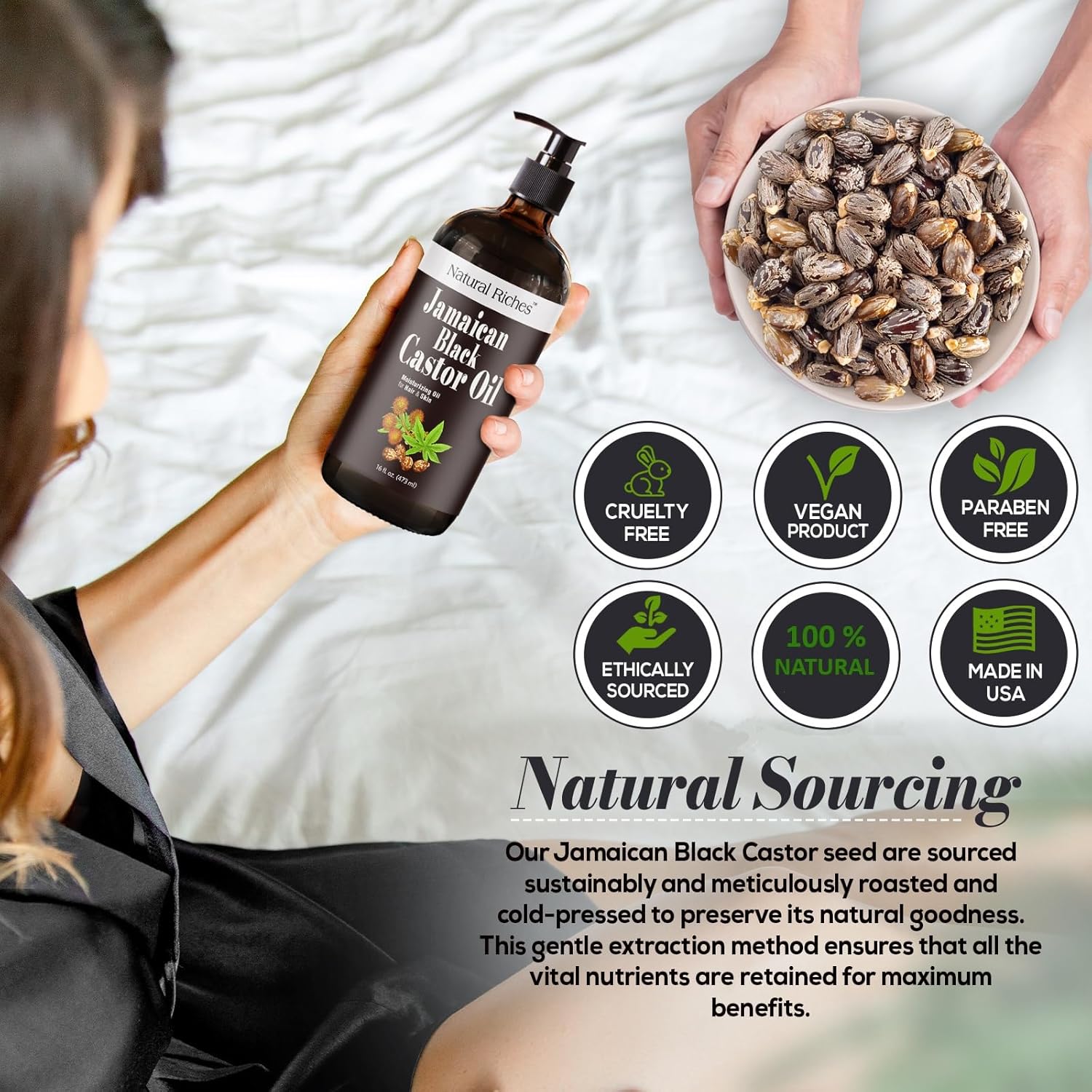 Natural Riches 16fl.oz Jamaican Black Castor Oil for Hair and Skin Care - Image 7