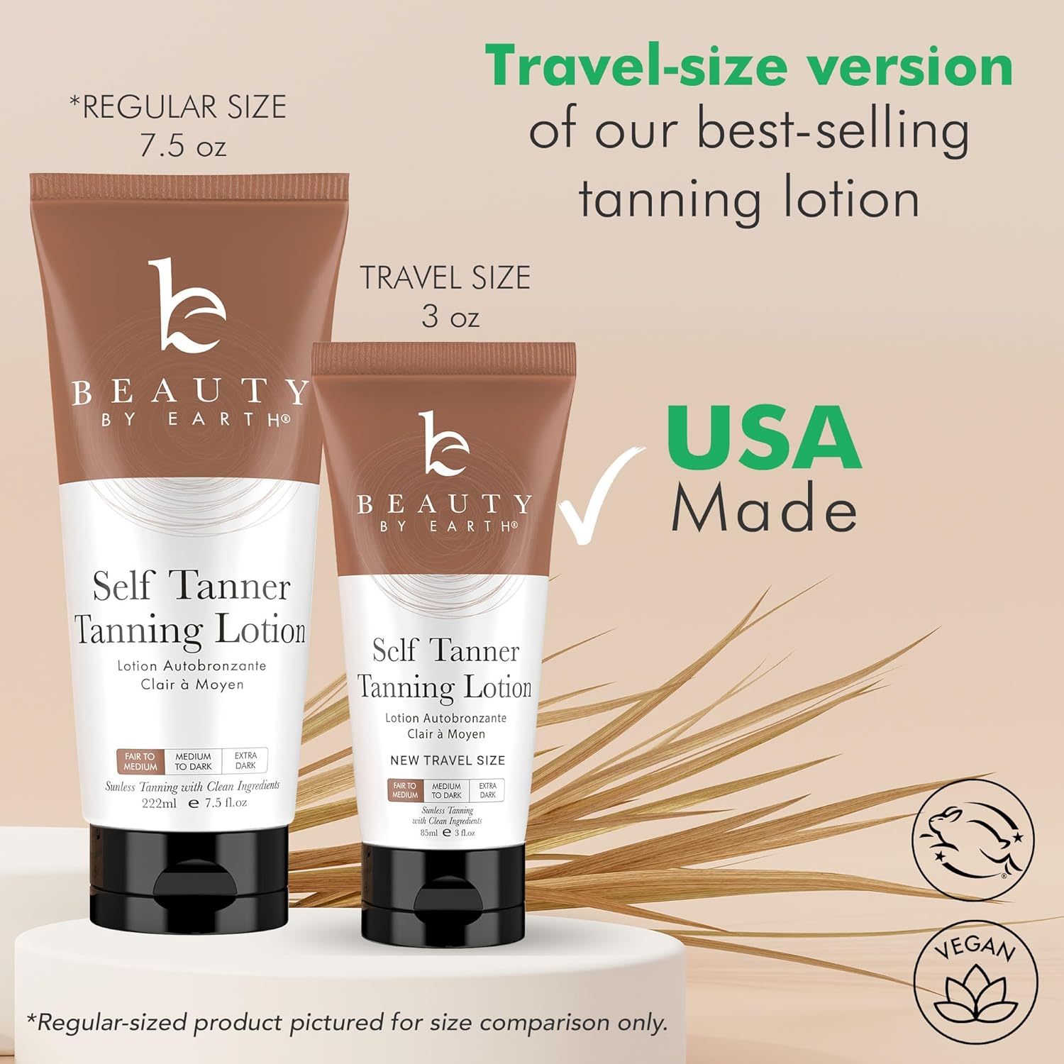 Tanning Lotion Self Tanner - USA Made with Natural & Organic Ingredients, Travel Size Self Tan Lotion, Non Toxic Gradual Tanning Moisturizer, Sunless Tanner for Fake Tan for Women & Men - Image 3