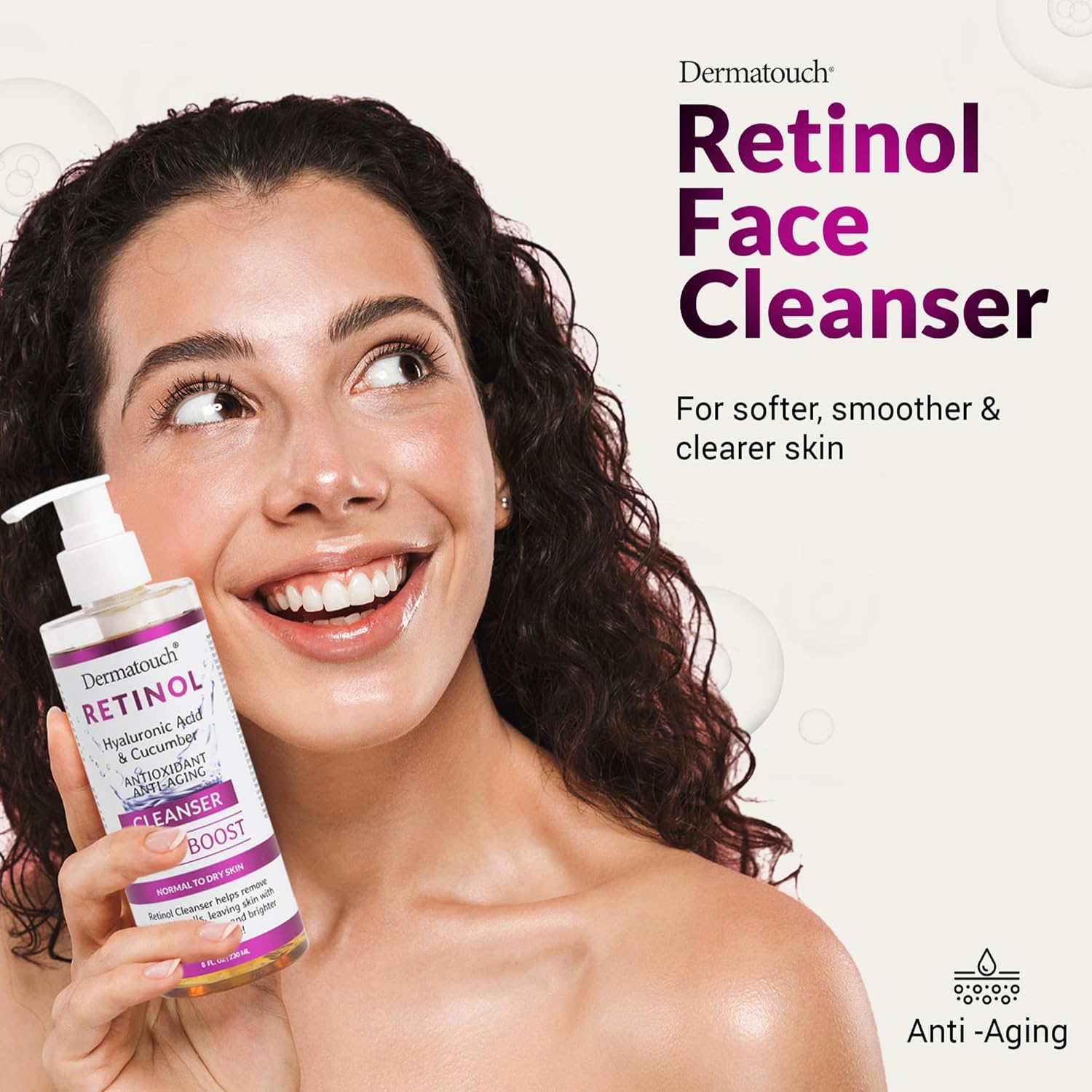 DERMATOUCH Retinol Face Cleanser 8 oz with Hyaluronic Acid, Cucumber and Vitamins - Image 2