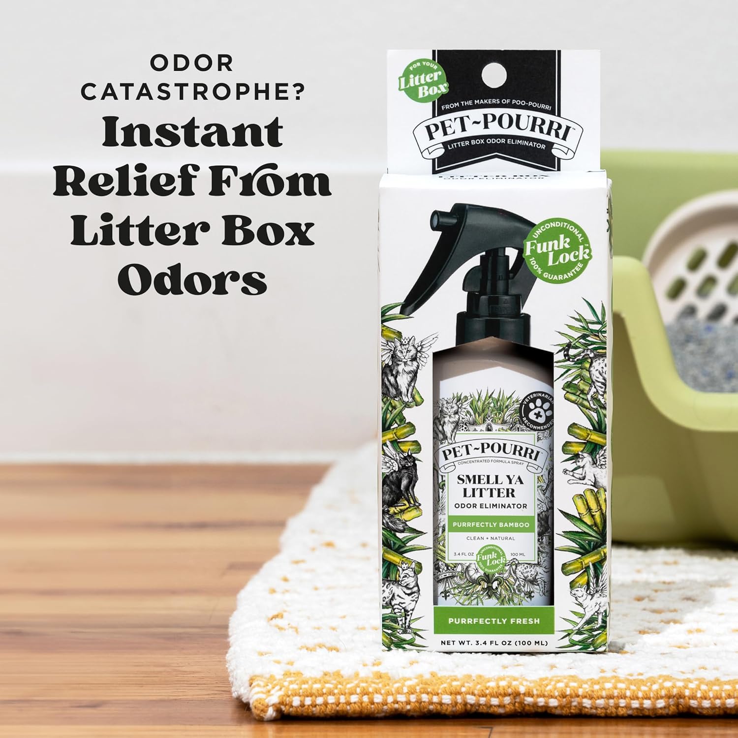 Pet-Pourri Smell Ya Litter Cat Deodorizer Spray – Kitty Litter Box & Home Odor Freshener – Plant Based Ingredients – Vet Recommended – Great for Air, Carpet, Litter Box, Pee, Urine & Strong Pet Odors - Image 2