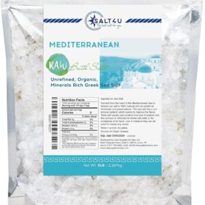Grace nnvg Mediterranean Raw Bath Salt 5 lb. Unscented/Natural Sea Salt Scent