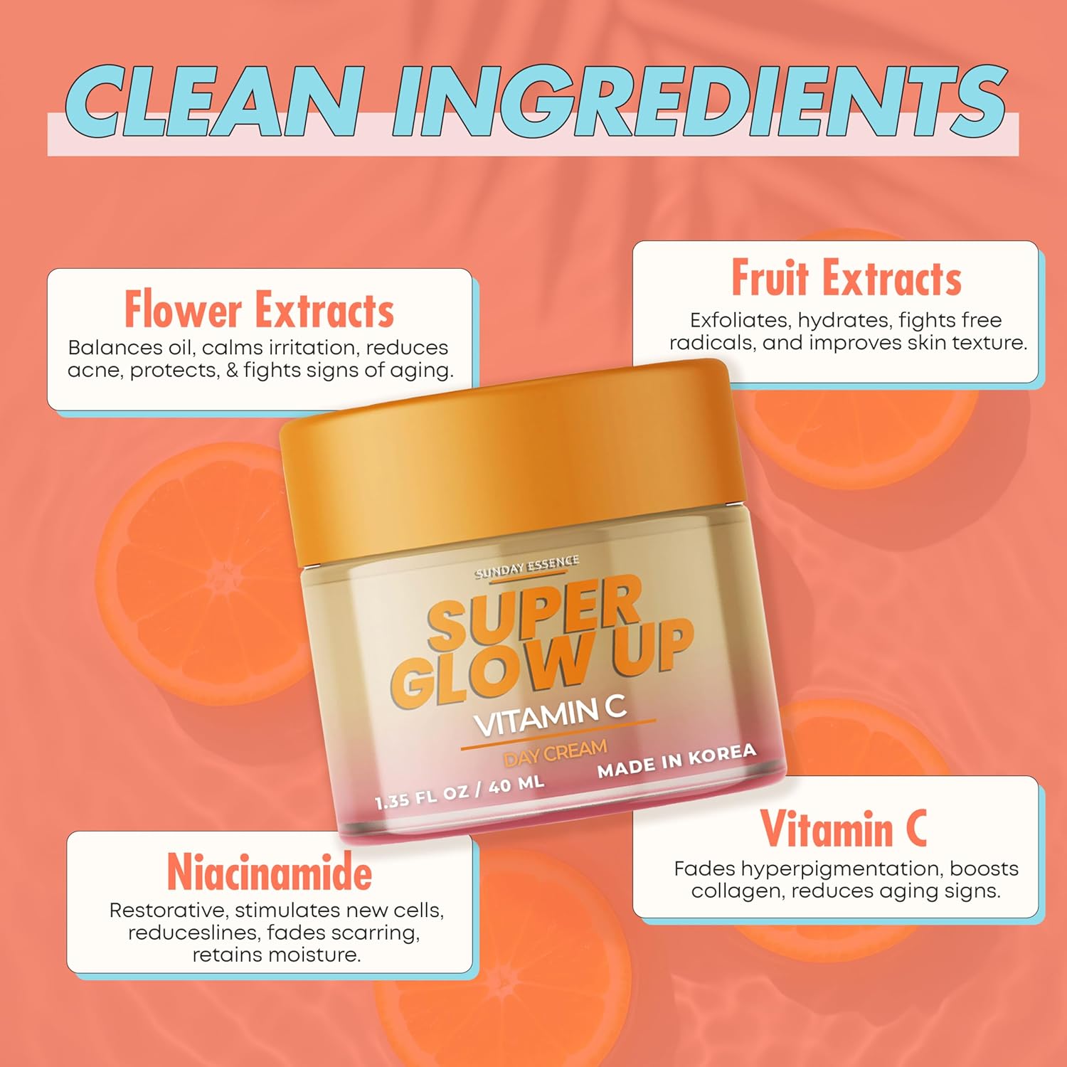 Vitamin C Day Cream - Dermatologist Tested, Anti- Aging, Korean Skin Care - Hydrates, Evens Skin Tone & Boosts Radiance - Clean Beauty, Vegan, Non-GMO, Cruelty-Free - 1 Pack - Image 3