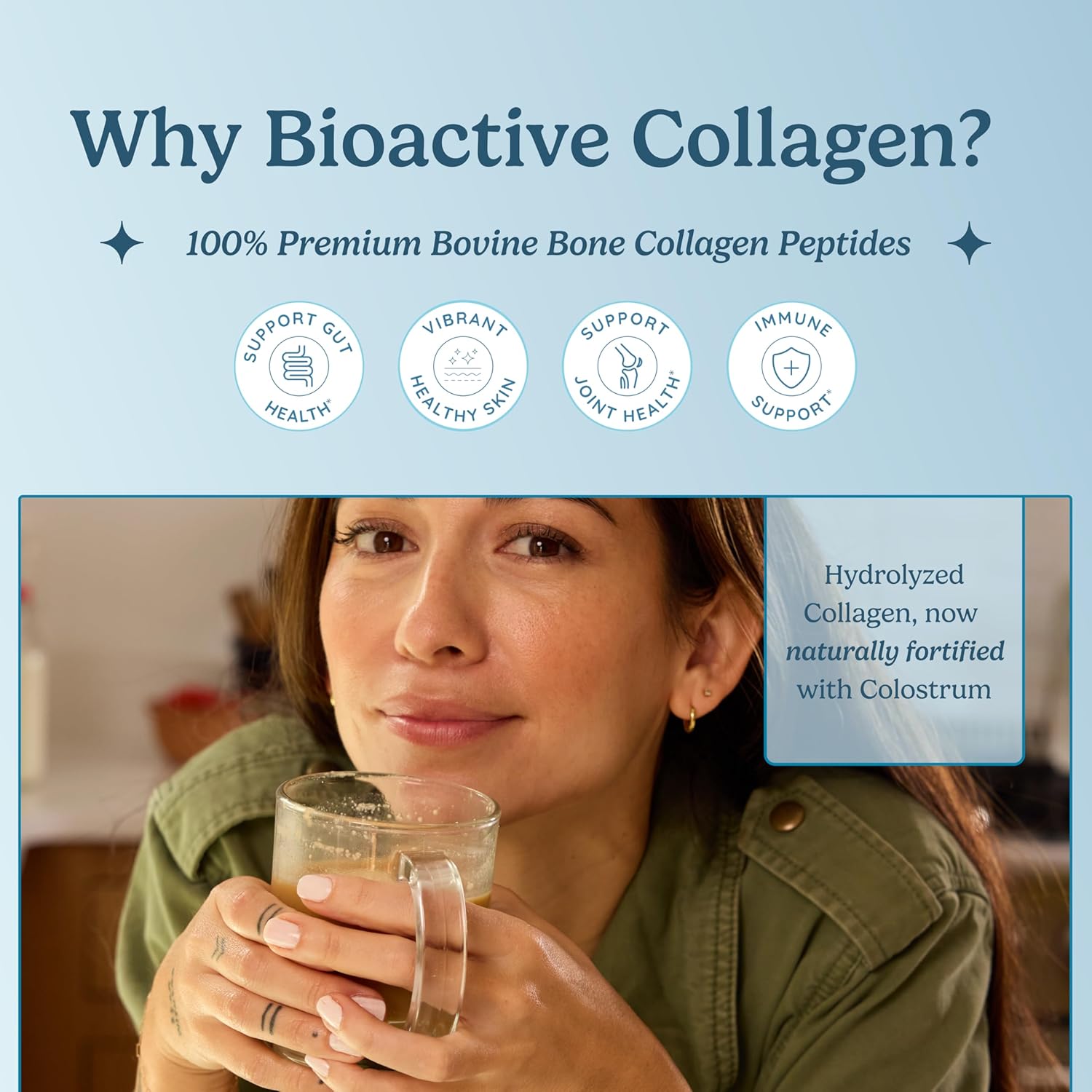 Bovine Colostrum Hydrolyzed Bone Collagen Peptides Powder for Hair, Skin, Nails, Joints 16 oz - Image 3