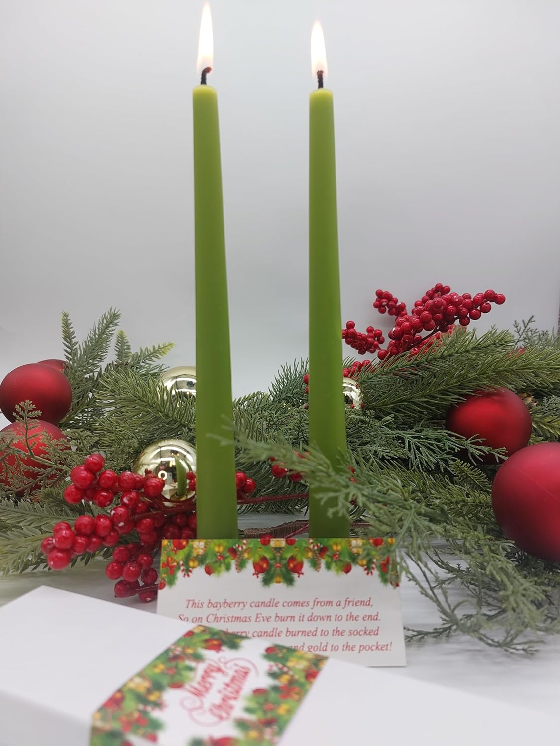 Handmade Bayberry Beeswax Candles with Bayberry Legend-Lucky Bayberry Candles