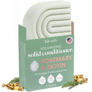 Kitsch Rosemary & Biotin Natural Hair Conditioner Bar, Organic, Vegan, Volumizing, Hydrating & Cleansing Conditioner for Curly or Straight Hair, Plastic, Paraben & Sulfate Free, Eco Friendly, 2.7 oz