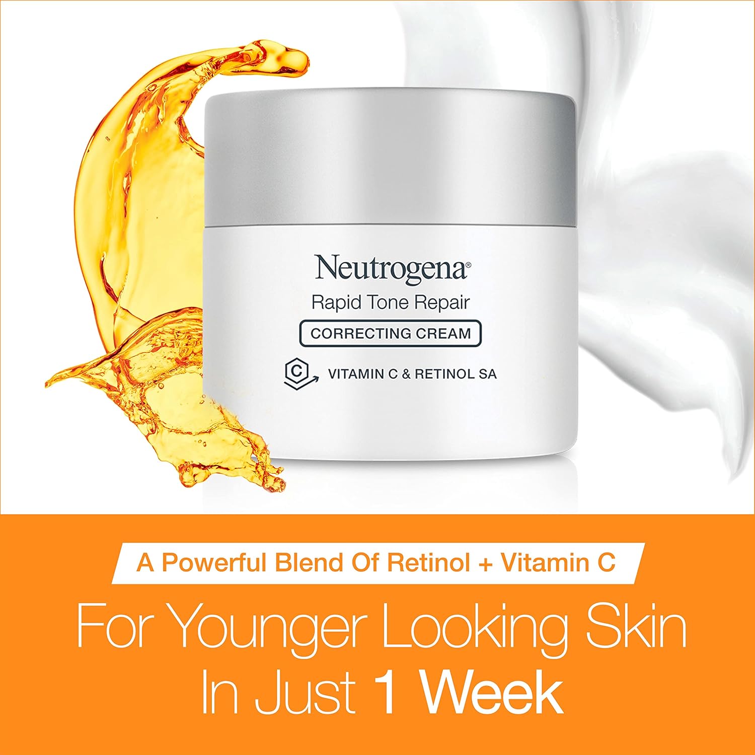 Neutrogena Rapid Tone Repair Retinol Vitamin C Face Moisturizer 1.7 oz Duo Pack - Image 2