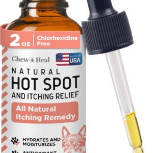 Natural Hot Spot Treatment for Dogs - 2 oz Soothing Oil for Hotspots and Itchy Skin with Natural Ingredients - Chlorhexidine Free - Good for Sensitive Skin - Made in The USA