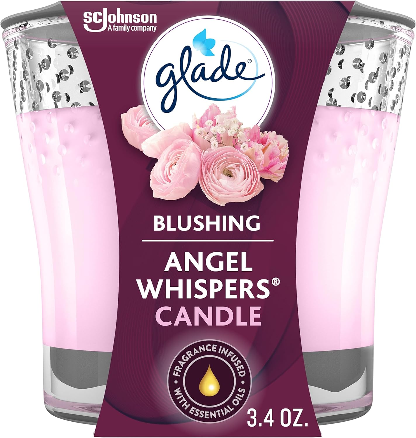 Glade Candle Jar, Air Freshener, Angel Whispers, 3.4 Oz