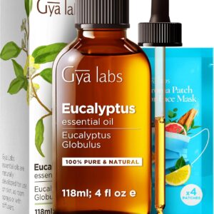 Gya Labs Eucalyptus Essential Oil for Diffuser - Huge 4 Fl Oz - 100% Pure Natural Eucalyptus Oil for Skin, Humidifier - Fresh, Cooling Scent for Aromatherapy & Candle Making
