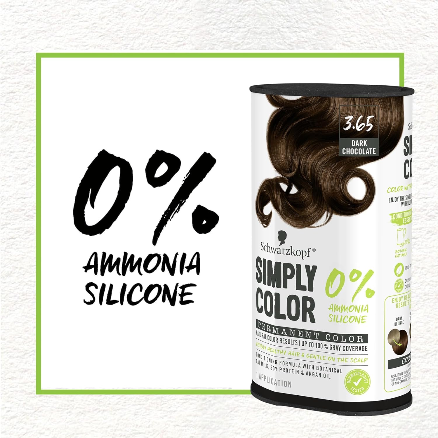 Schwarzkopf Simply Color Hair Color 3.65 Dark Chocolate Brown, 1 Application - Permanent Hair Dye for Healthy Looking Hair without Ammonia or Silicone, Dermatologist Tested, No PPD & PTD - Image 6