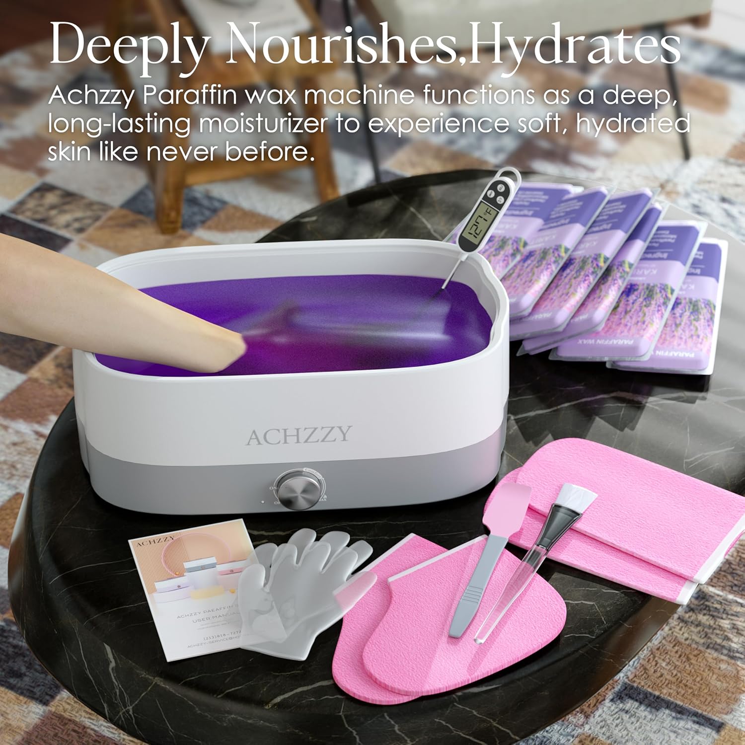 Paraffin Wax Machine for Hands and Feet, 4000ml Paraffin Bath, Paraffin Wax Warmer with Refills, Nourishing and Moisturizing, Professional-Grade Spa Treatment for Soft and Smooth Skin - Image 4