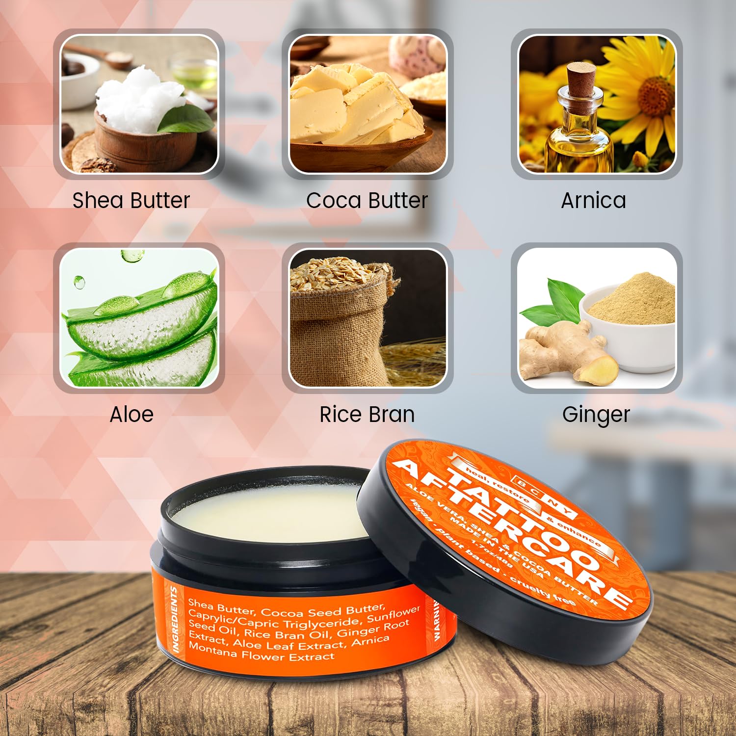 Body Candy Tattoo Aftercare Tattoo Balm - All Natural Tattoo Cream - Tattoo Care for Old and New Tattooes, After Tattoo Cream/Ointment, Tattoo Brightener Lotion - Crema para Tatuajes - Image 2