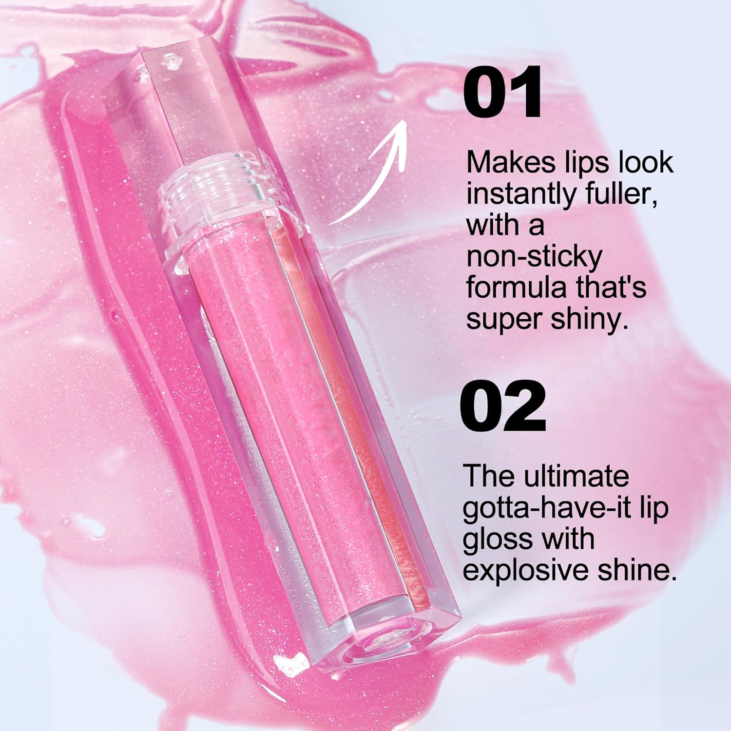 Shimmery Glitter Lip Oil Gloss Set 6 Vegan Colors 0.2 oz Plumping Non-Sticky - Image 4