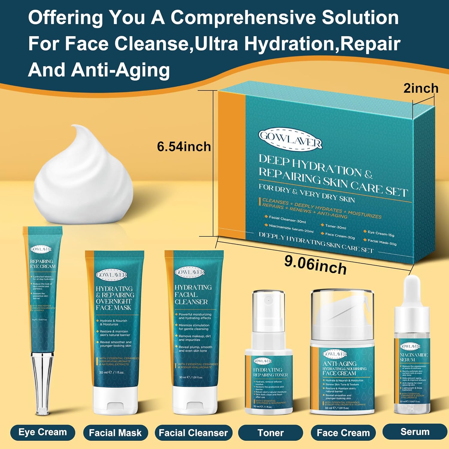 Teen and Women's Anti-Aging Hydrating Repair Skin Care Kit for All Skin Types - Image 7