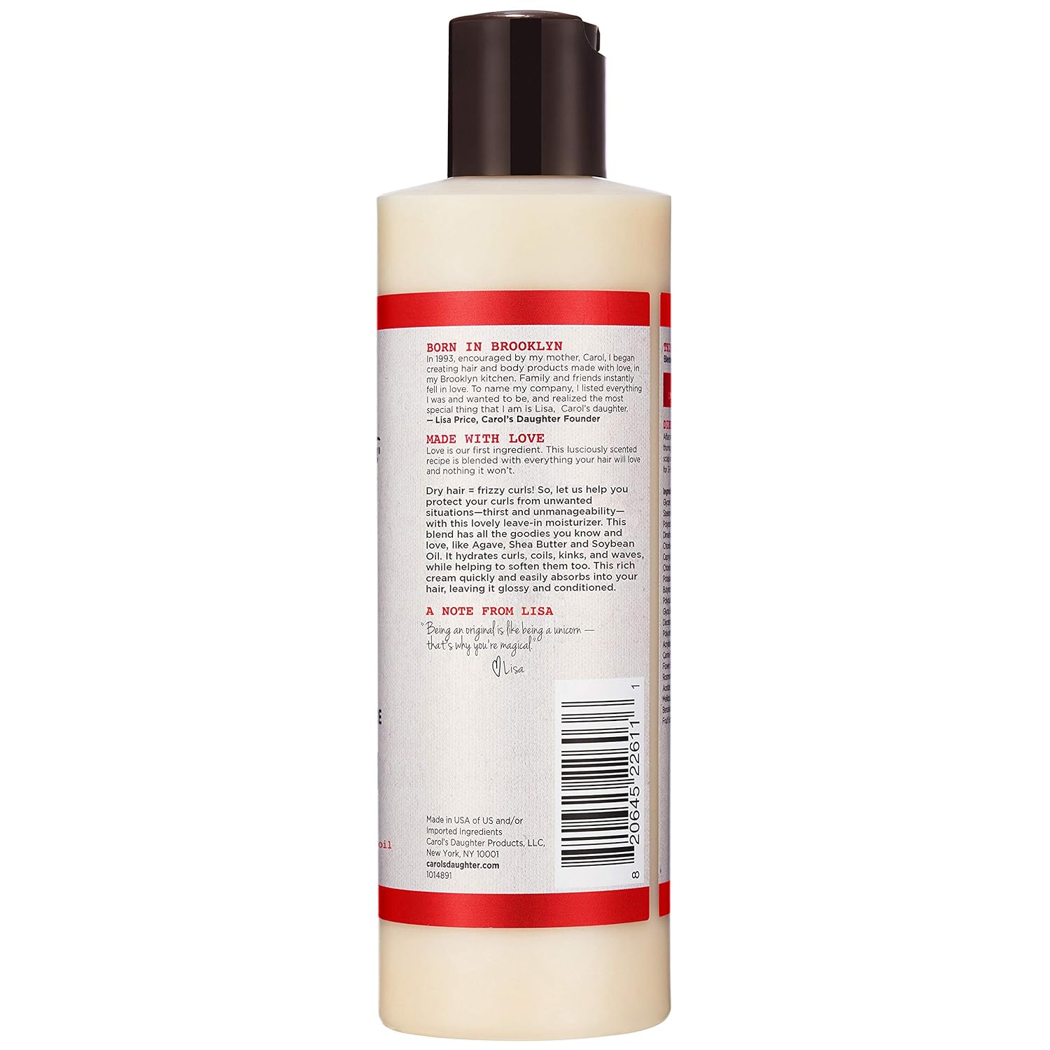 Curly Hair Products by Carol's Daughter, Hair Milk Original Leave-In Moisturizer for Curls, Coils and Waves with Agave and Shea Butter, 8 Fl Oz (Packaging May Vary) - Image 2