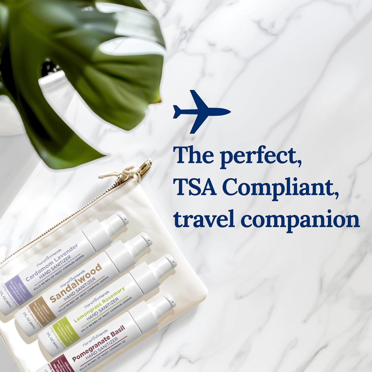 Travel Size Hand Sanitizer Variety Pack 4 Count with Aloe Vera and Essential Oils - Image 5