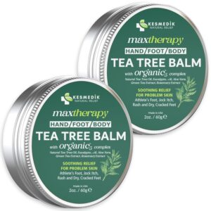 Tea Tree Oil MaxTherapy Balm, Itchy Skin Relief & Moisturizing, Helps Protect & Heal Rashes, Poison Ivy, Bug Bites, Irritation, Dry & Sensitive Skin, Safe & Effective for All Ages (2-Pack)