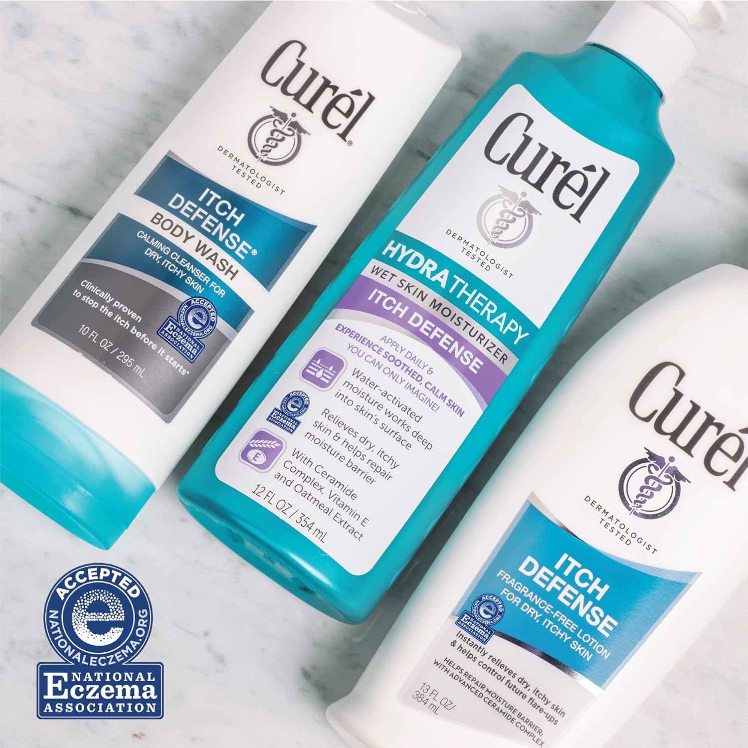 Curel Itch Defense Calming Daily Cleanser, Body Wash, Soap-free Formula, for Dry, Itchy Skin, with Hydrating Jojoba and Olive Oil, 10 Oz - Image 2