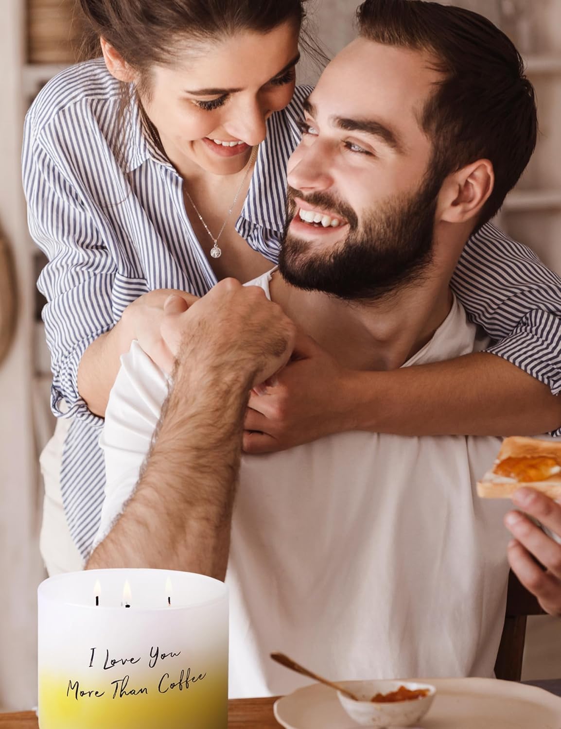 Vanilla Caramel Latte Scented Candle - Large 3 Wick Soy Candle 15.8 oz - Aromatherapy Creamy Coffee Candles for Relaxation & Stress Relief - Long Lasting Cozy Cafe Scented Candles for Women & Men - Image 3