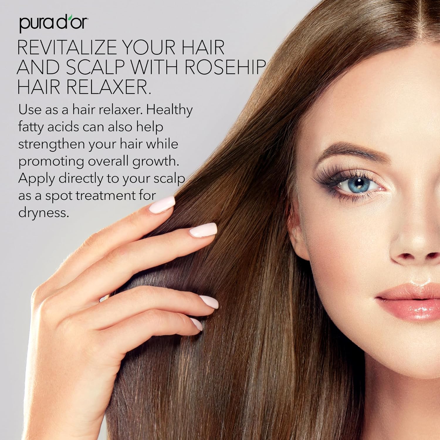 PURA D'OR 4 Oz ORGANIC Rosehip Seed Oil Hair Relaxer 100% Pure Cold Pressed USDA Certified All Natural For Anti-Aging, Scar Treatment, Face, Hair Relaxer & Skin Moisturizer - Women & Men - Image 2