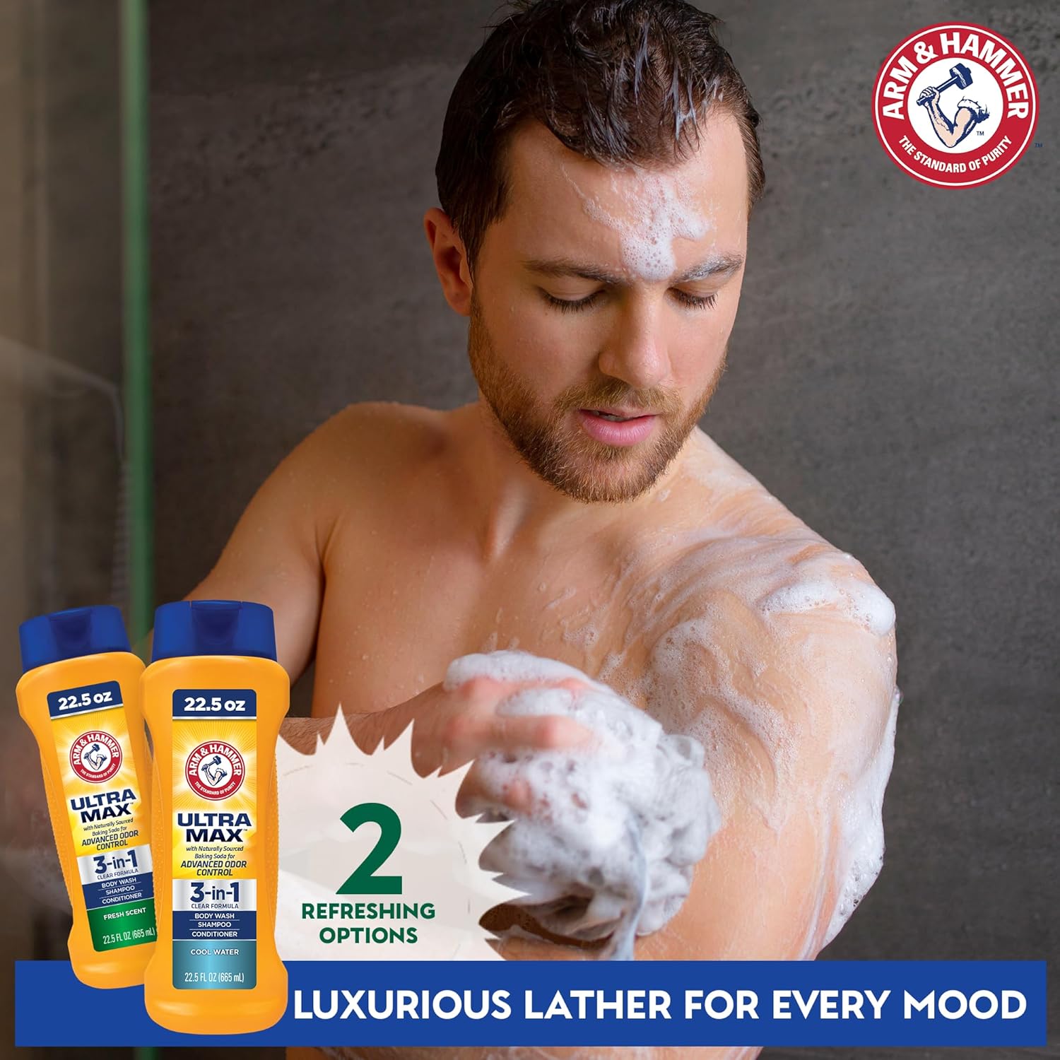 Arm & Hammer Essentials Men's Cool Water 3-in-1 Body Wash 22.5oz - Image 3
