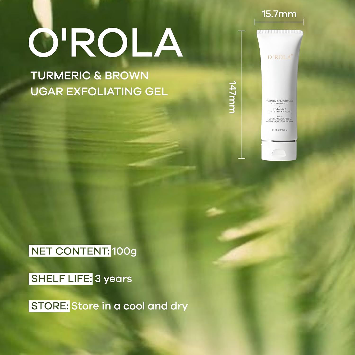 Turmeric & Brown Sugar Exfoliating Gel – Hydrating & Smoothing Face Scrub with Camellia Leaf, Walnut Shell & Willow Bark | Gentle Exfoliator for Dull Skin, 3.5 Fl Oz (100g) - Image 6