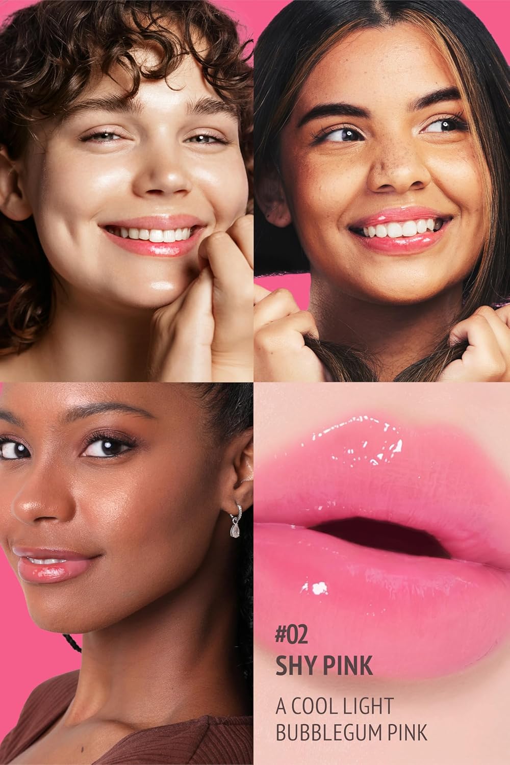 Self Beauty Vegan Korean Lip Balm Moisturizing Care - Collagen Lip Glass Hydrating, Hyaluronic Lip Gloss Repair - 0.06 oz (#2 Shy Pink) - Image 4