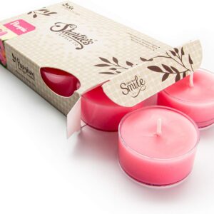 Pure Plumeria Premium Tealight Candles - 6 Pink Highly Scented Tea Lights - Beautiful Candlelight - Made in The USA - Flower & Floral Collection