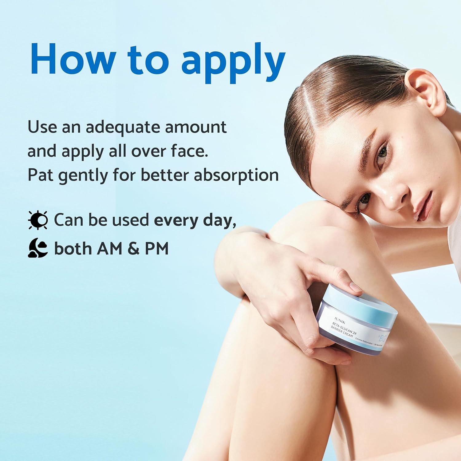 IUNIK Beta-Glucan Non-Sticky Deep Moisture Hydration 3x Barrier Cream Day&Night Moisturizer Quick Absorption Barrier Strengthening for Sensitive Dry Skin with Shea Butter Panthenol Korean Skincare - Image 6