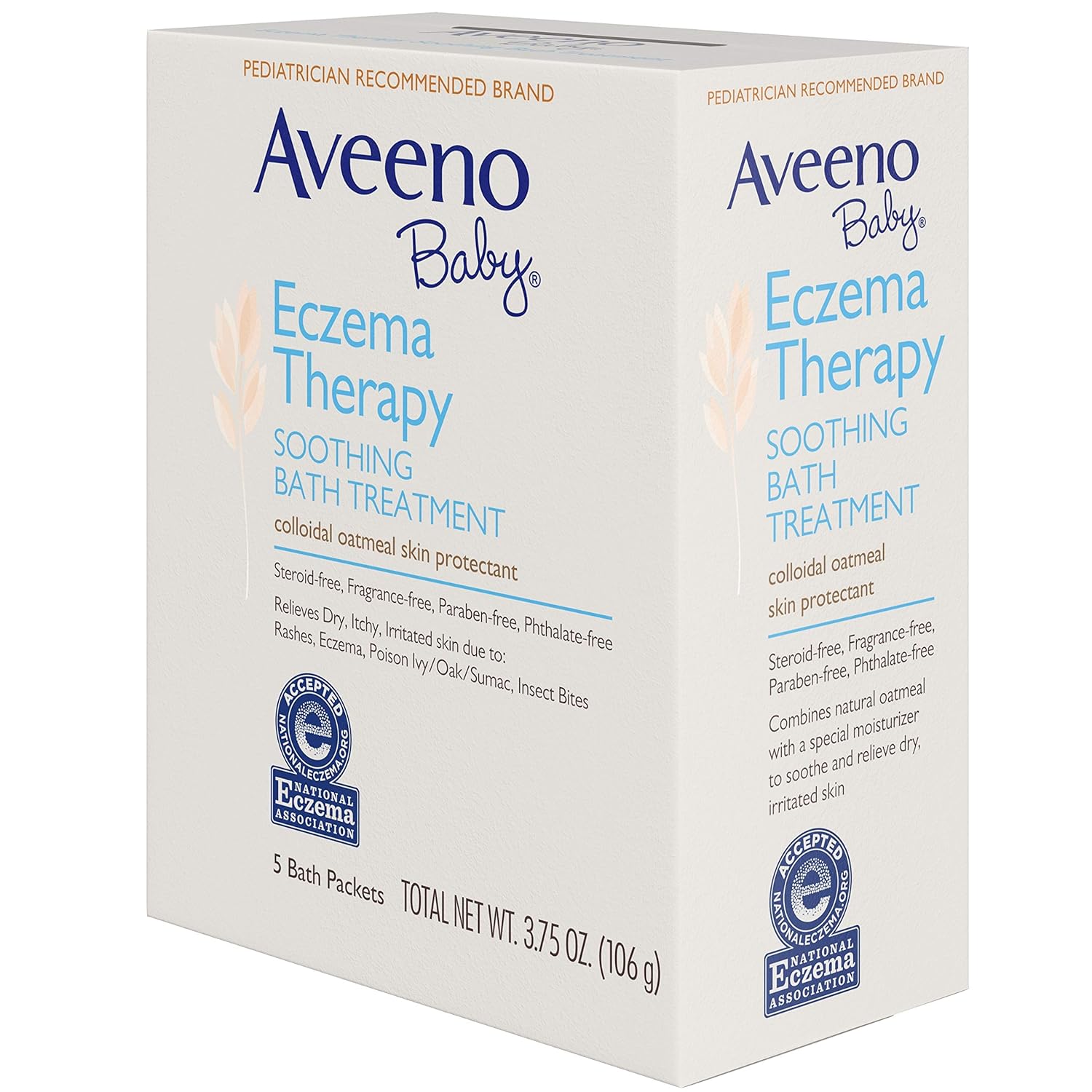 Aveeno Baby Eczema Therapy Soothing Bath Treatment for Relief of Dry, Itchy and Irritated Skin, Made with Soothing Natural Colloidal Oatmeal, 5 ct. - Image 10
