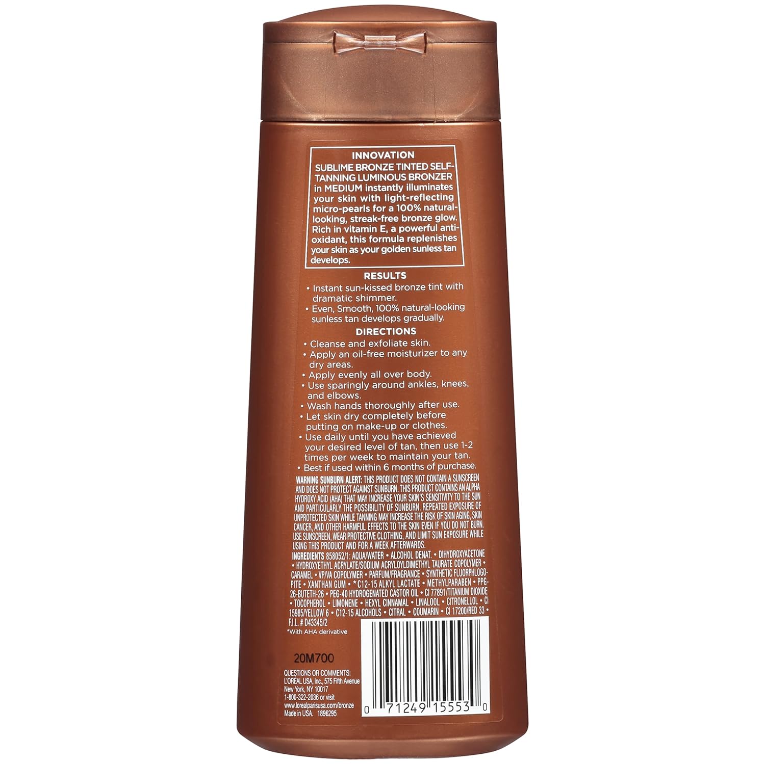 L'Oréal Paris Sublime Bronze Luminous Bronzer Self-Tanning Lotion, 6.7 oz. - Image 2