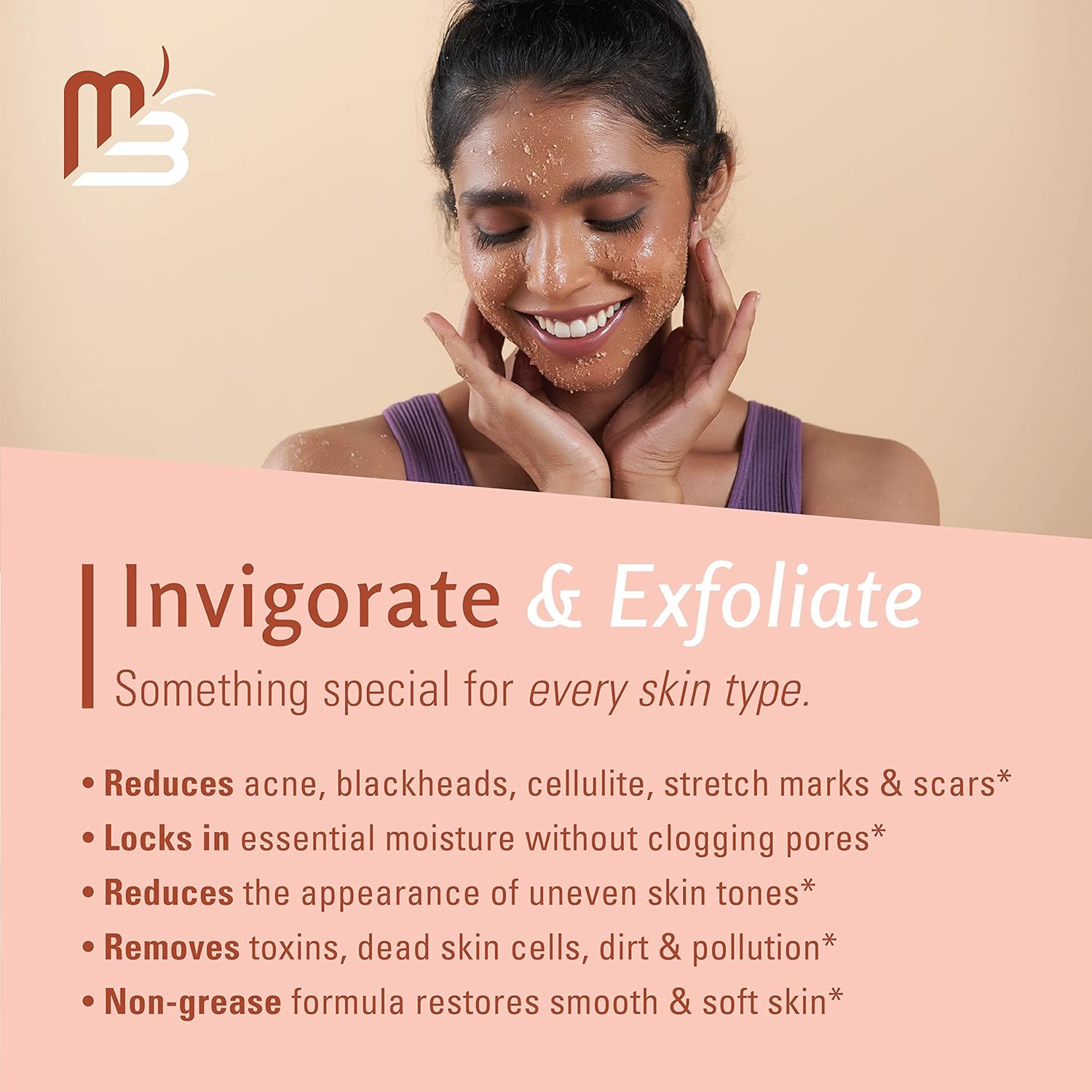 Himalayan Salt Scrub, Face, Foot, and Body Exfoliator with Collagen and Stem Cells, Exfoliating Scrub for Toning, Cellulite, and Skin Care by M3 Naturals - Image 6