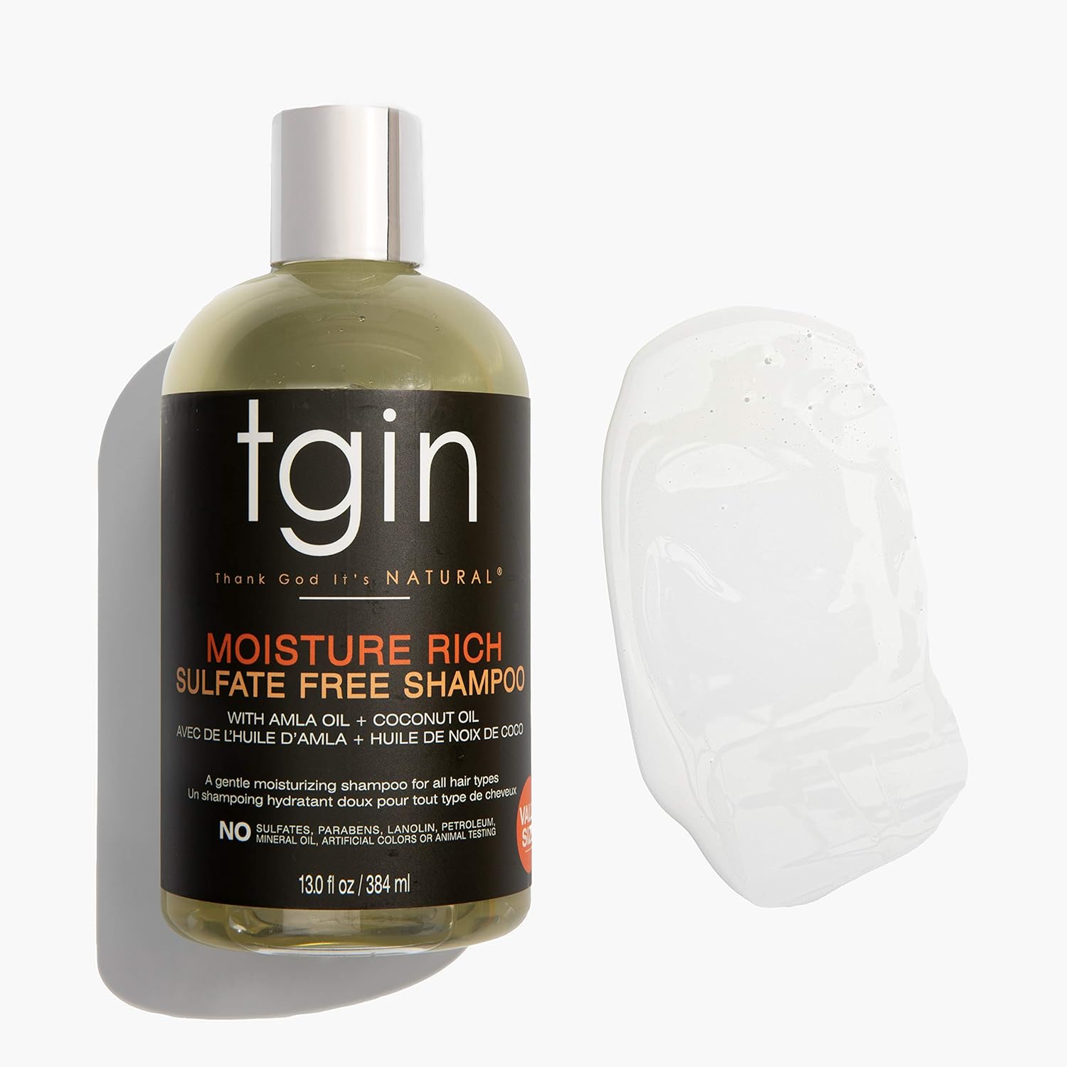 tgin Moisturizing Shampoo & Conditioner Duo for Curly, Coily and Wavy Hair, Sulfate Free, Moisturizes and Detangles Dry Hair, 13 oz (Set) - Image 4