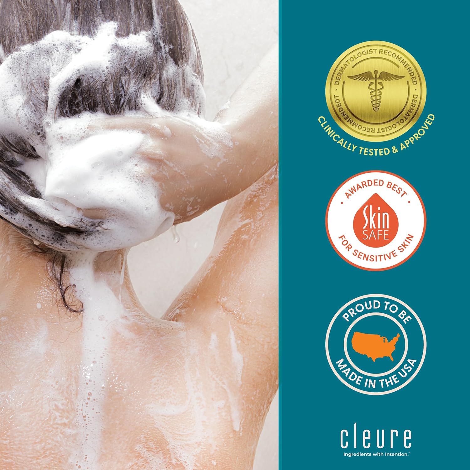 Cleure Fragrance-Free Gentle 3-Piece Body Wash Shampoo Conditioner Set 12 oz - Image 6