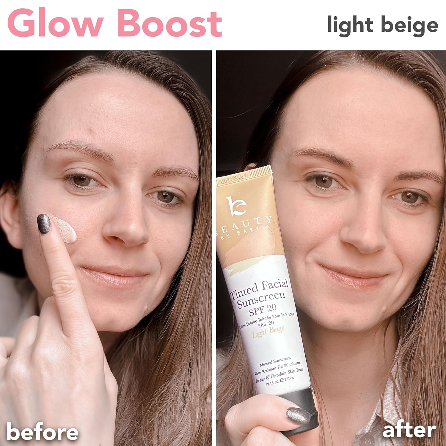 Tinted Sunscreen for Face - SPF 20 With Natural & Organic Ingredients Broad Spectrum Sunblock Lotion, Tinted Moisturizer Zinc Oxide Sunscreen Face for Skincare, Facial Sunscreen (Light Beige) - Image 3