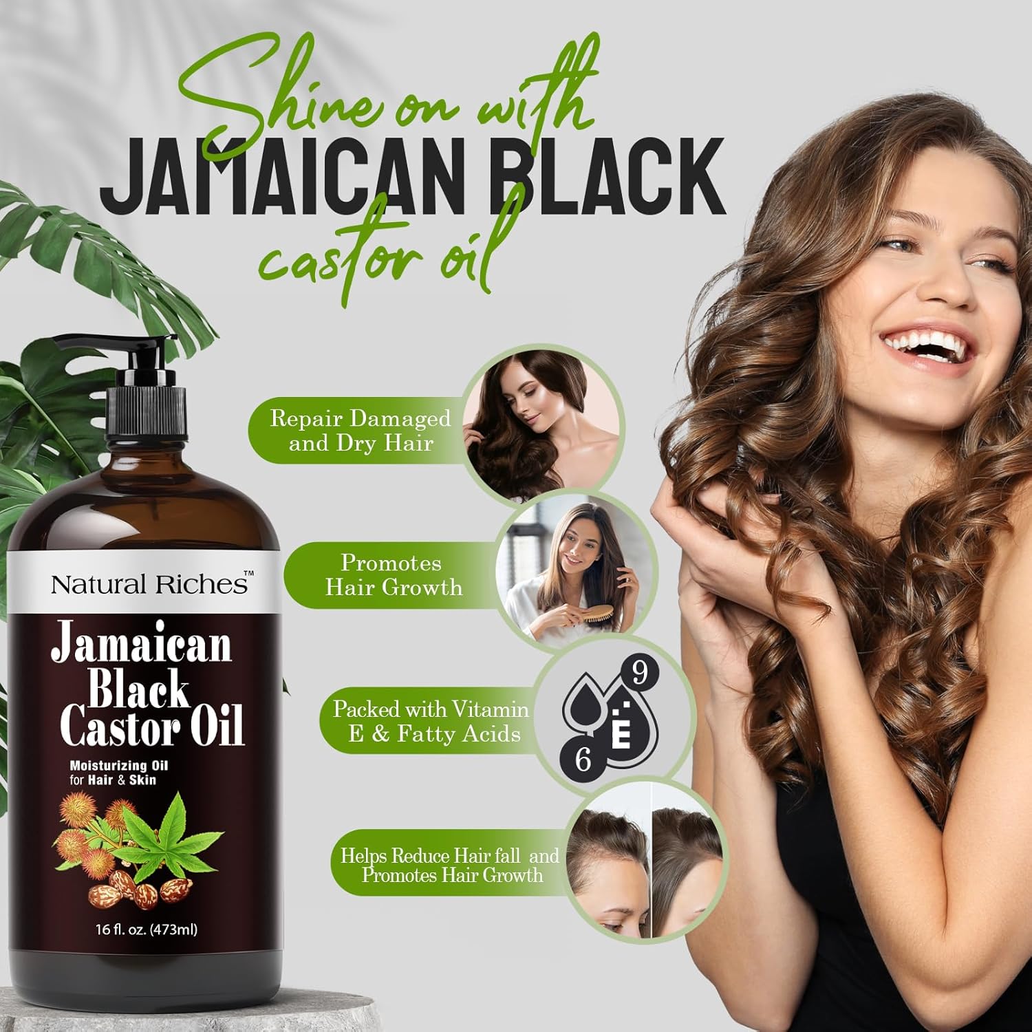 Natural Riches 16fl.oz Jamaican Black Castor Oil for Hair and Skin Care - Image 4