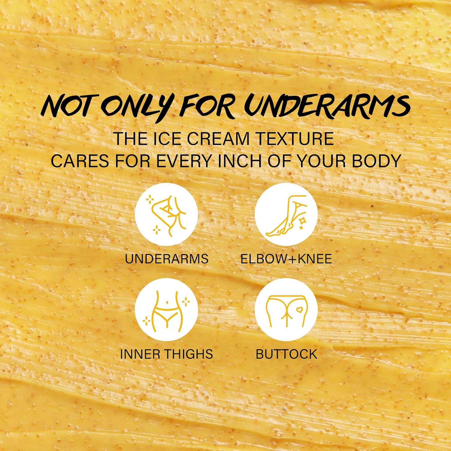 Underarm Detox Scrub with Turmeric Vitamin C Dark Spot Armpit Remover Body Deodorant Even Skin Tone Exfoliating Body Scrub for Women and Men Pigmentation Removal Exfoliator also for Whole Body - Image 4