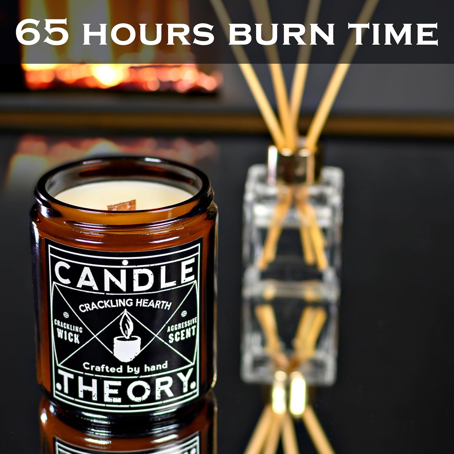 Candle Theory Crackling Hearth Scented Candle for Men - 7.6 Ounce, Bedroom & Home Fragrance - Image 4