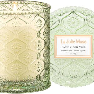 LA JOLIE MUSE Kyoto Vine & Moss Scented Candles, Vine Candles for Home Scented, Natural Soy Wax Candle, Candles Gifts for Women, 6 oz 40 Hours Burn