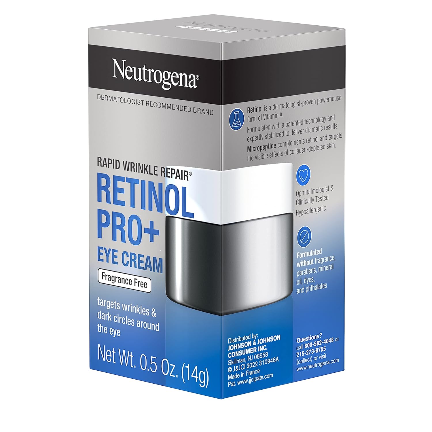 Neutrogena Rapid Wrinkle Repair Retinol Pro+ Anti-Wrinkle Eye Cream, Targeted Eye Cream for Wrinkles & Dark Circles, Formulated without Fragrance, Dyes, Phthalates, and Parabens, 0.5 oz - Image 11