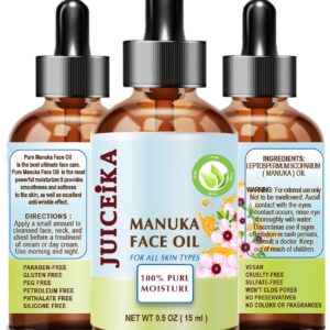 MANUKA OIL Australian 100% Pure. Face Moisturizer Anti-Aging Face Oil for Face, Skin, Hair, Lip and Nail Care 0.5 Fl.Oz. - 15 ml