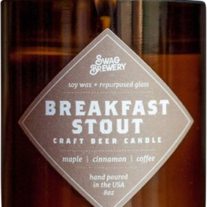 Breakfast Stout Brew Candle - Hand Poured in USA (Soy Wax) - Great Gift for Beer Lovers - for The Man Cave, Brewery, or Home (Made from Recycled Beer Bottles)
