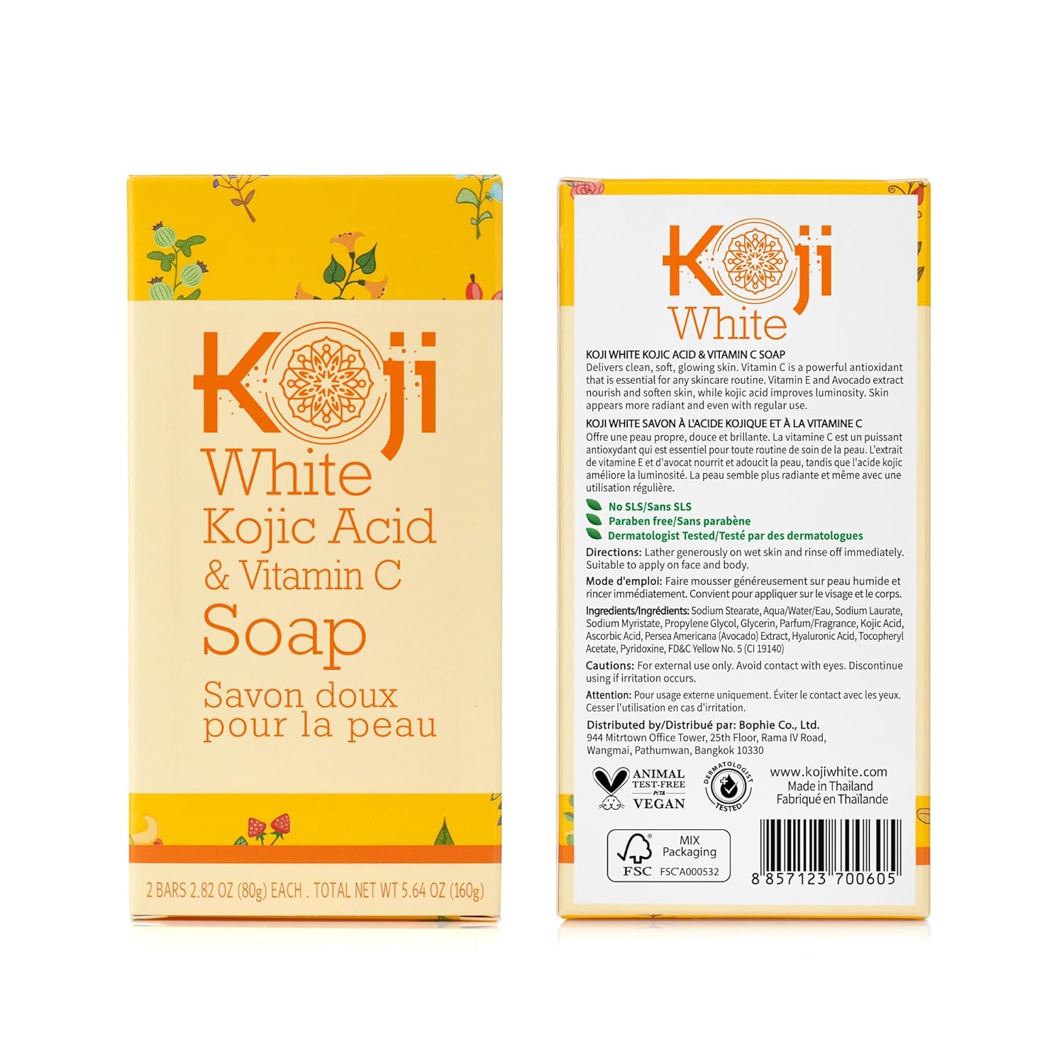 Koji White Kojic Acid & Vitamin C Brightening Soap, Hydrating Face & Body For Radiant Glow Skin, Nourishing, Moisturizing, Even Tone Cleansing Bar, Vegan, Paraben-Free, 2.82 oz (2 Bars) - Image 7