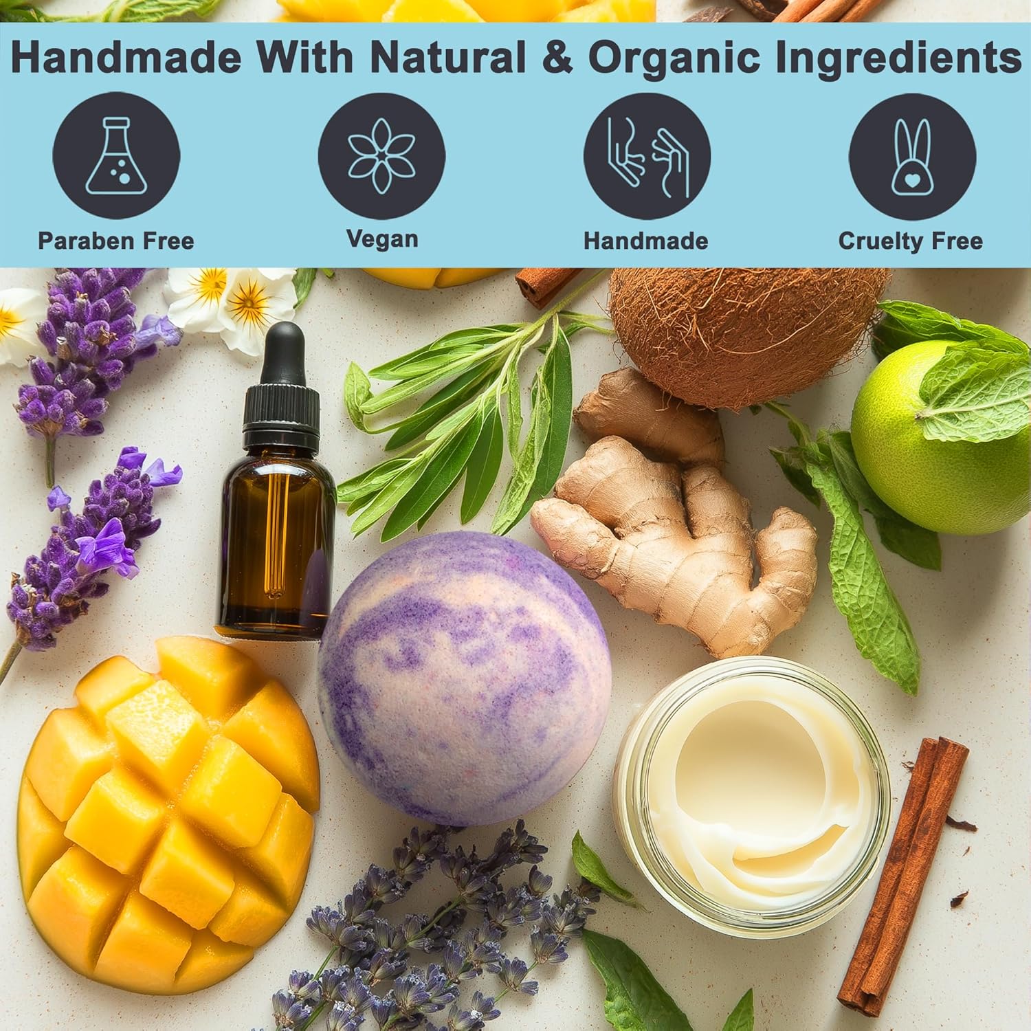 Luxury 24-Piece Organic Essential Oil Vegan Bath Bomb Gift Set for Men - Image 2