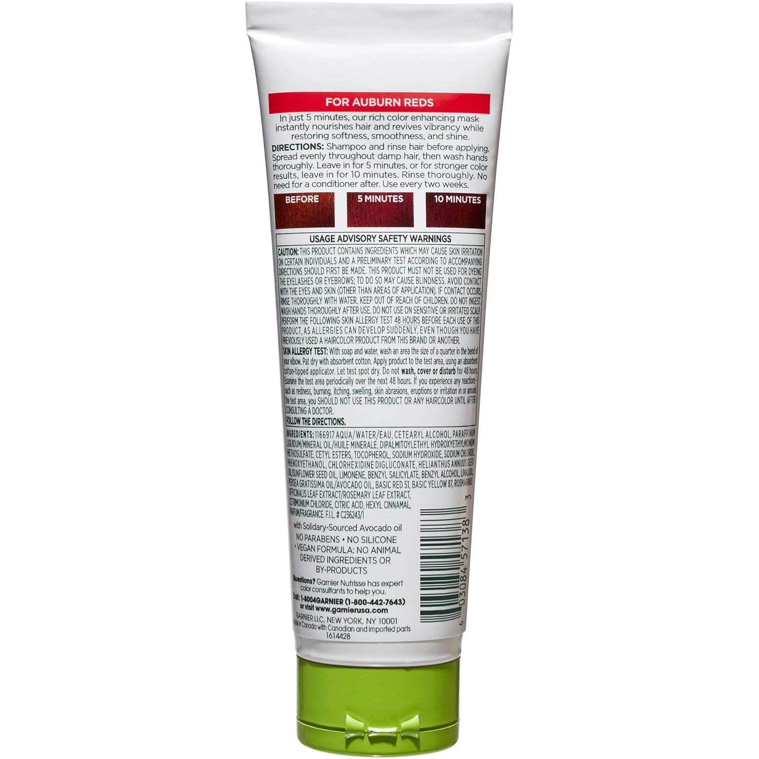 Garnier Nutrisse 5 Minute Nourishing Color Hair Mask with Triple Oils Delivers Day 1 Color Results, for Color Treated Hair, Vibrant Red, 4.2 Fl Oz - Image 2